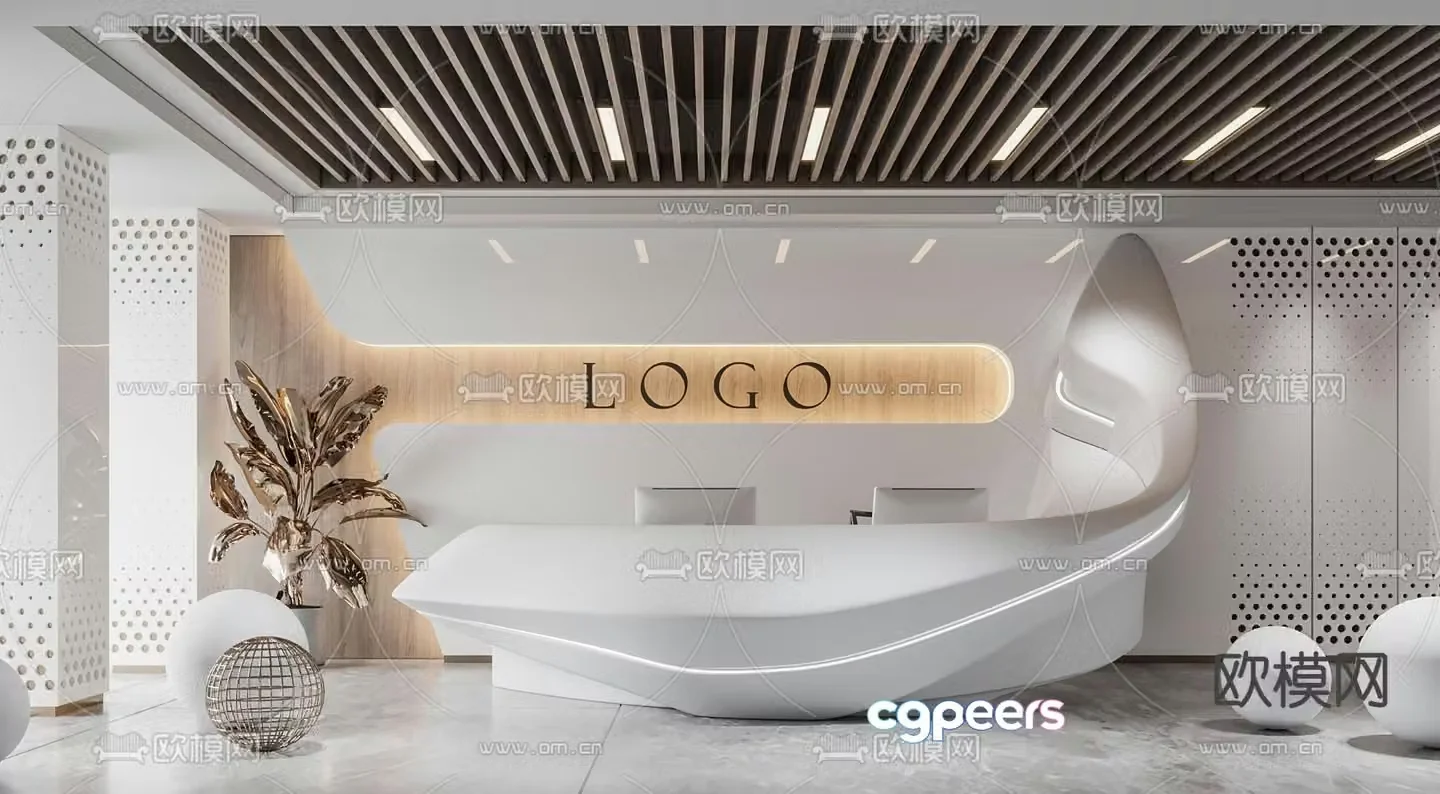 Alien front desk reception desk service desk 3d model
