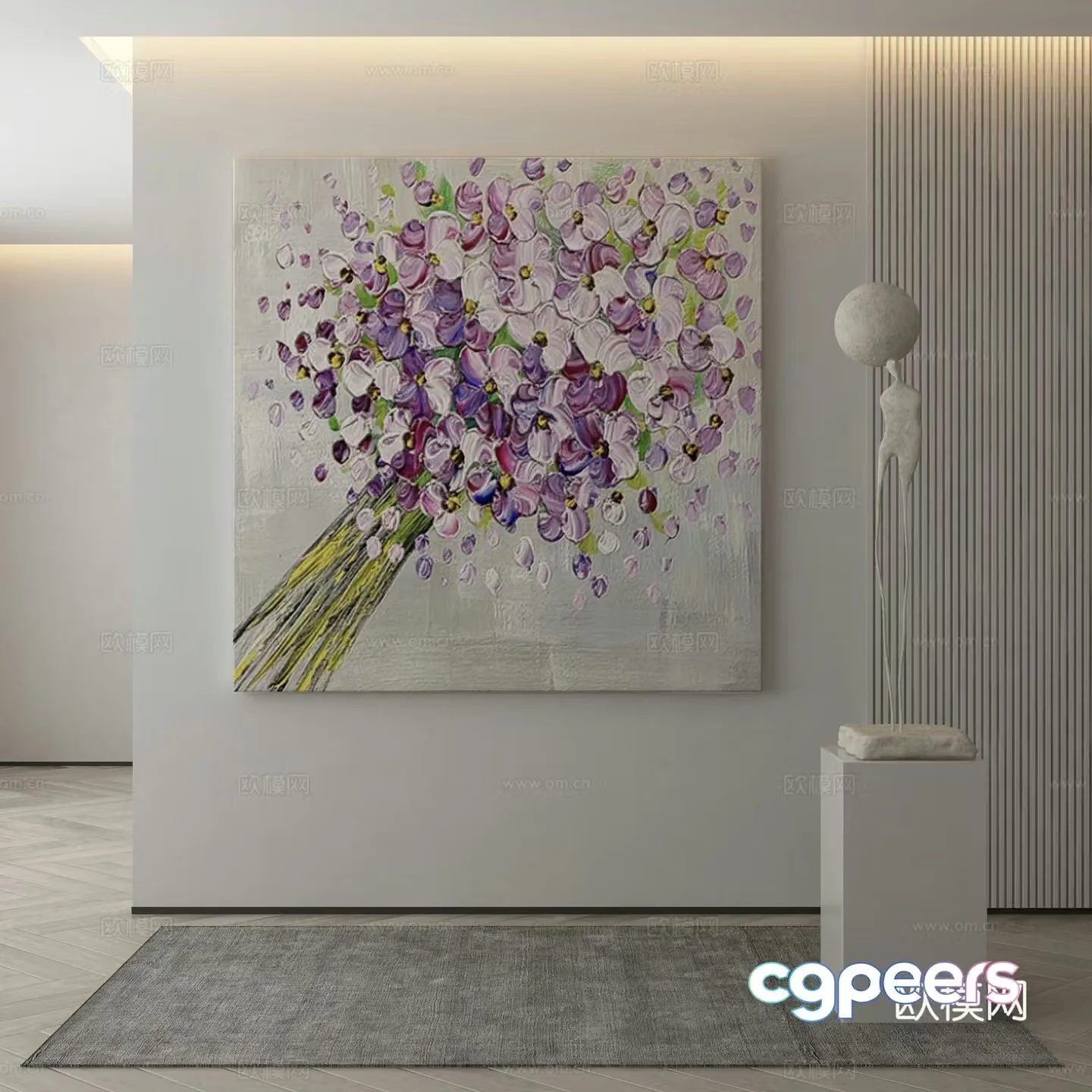 Modern Wasabi Hanging Painting Oil Painting 3D Model