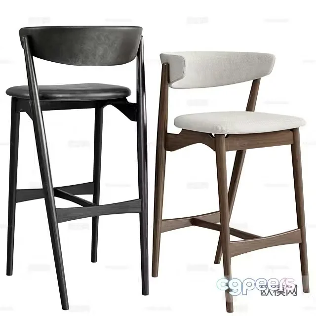 3D model of high-legged bar chair