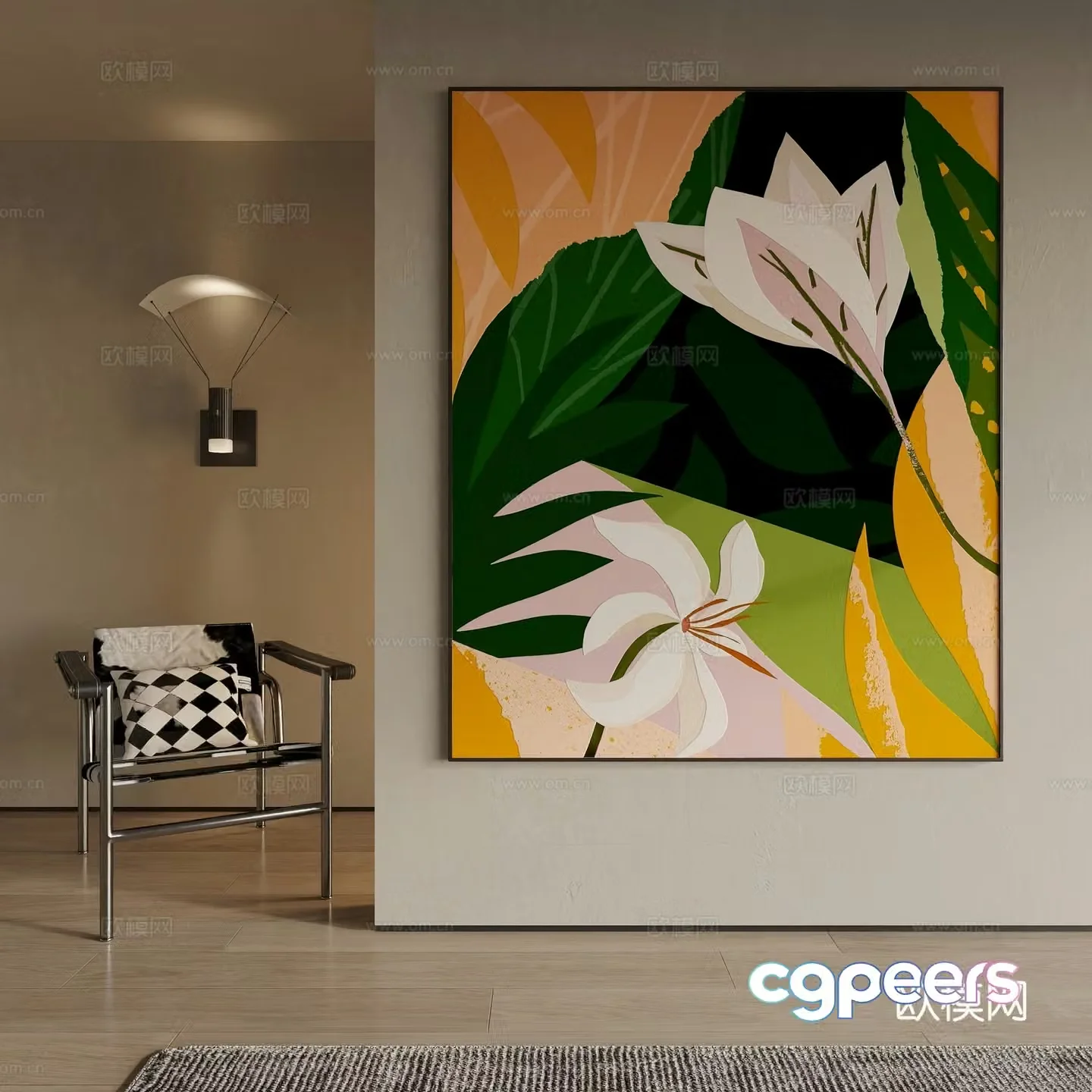 Modern decorative painting 3d model