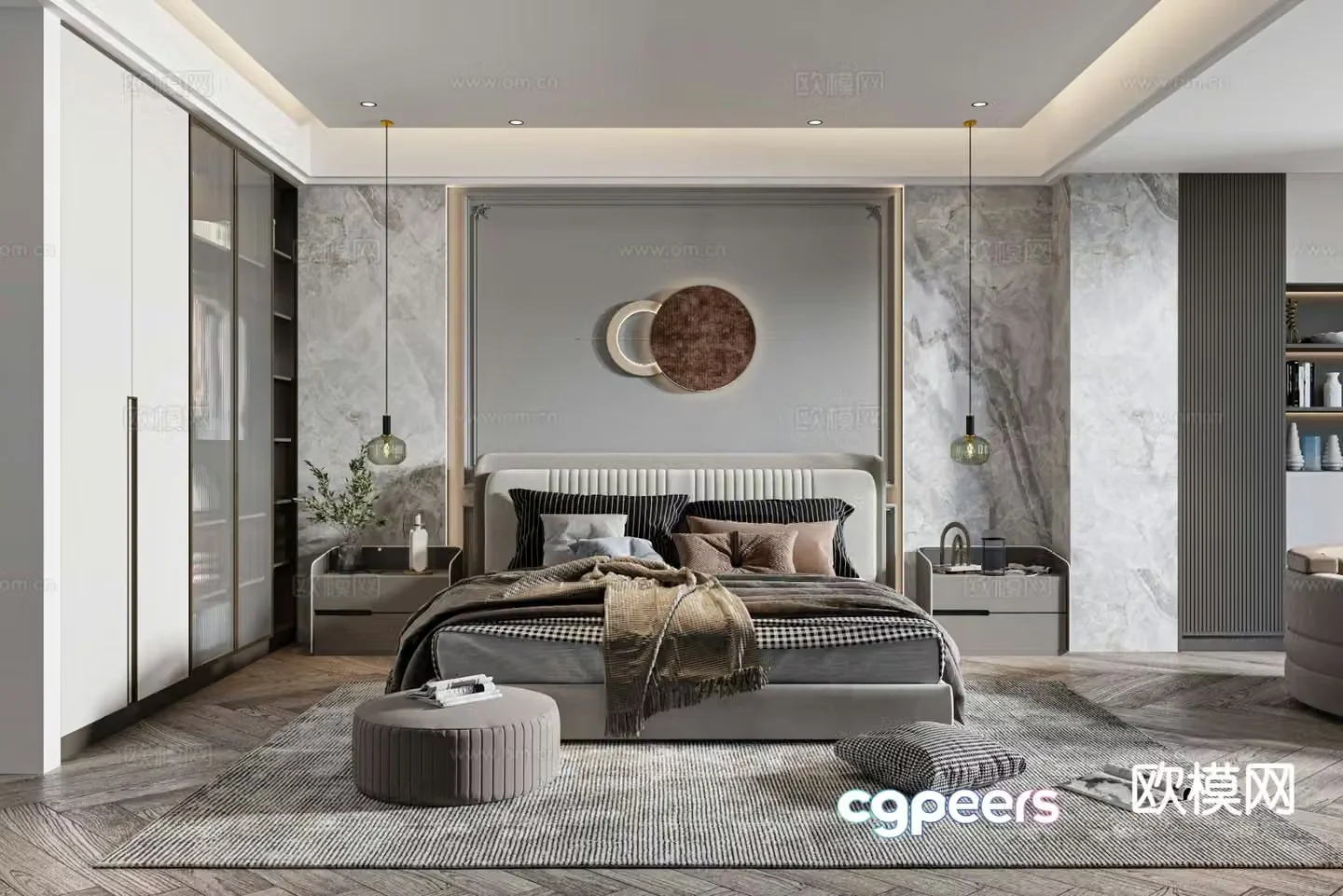 Modern bedroom master bedroom 3d model