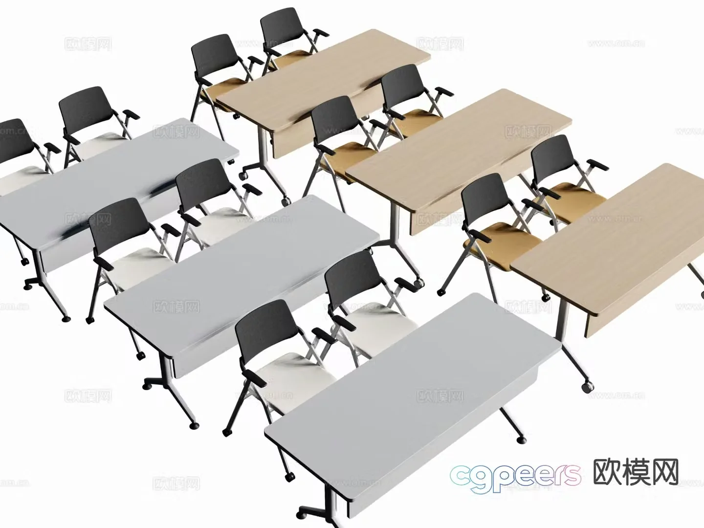 Modern conference tables and chairs training tables and chairs 3d model