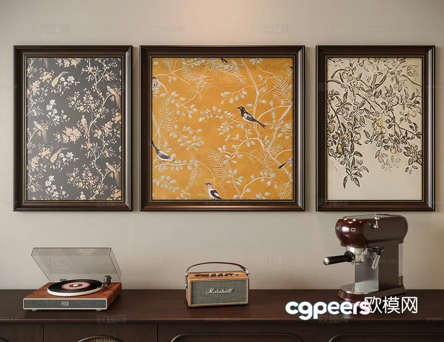 American Combination Painting Decorative Painting 3D Model