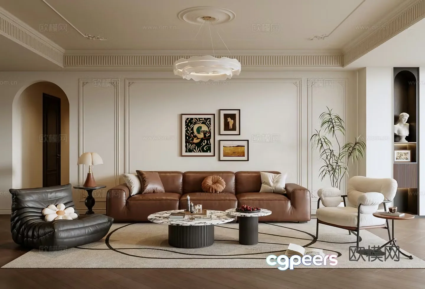 French living room 3d model