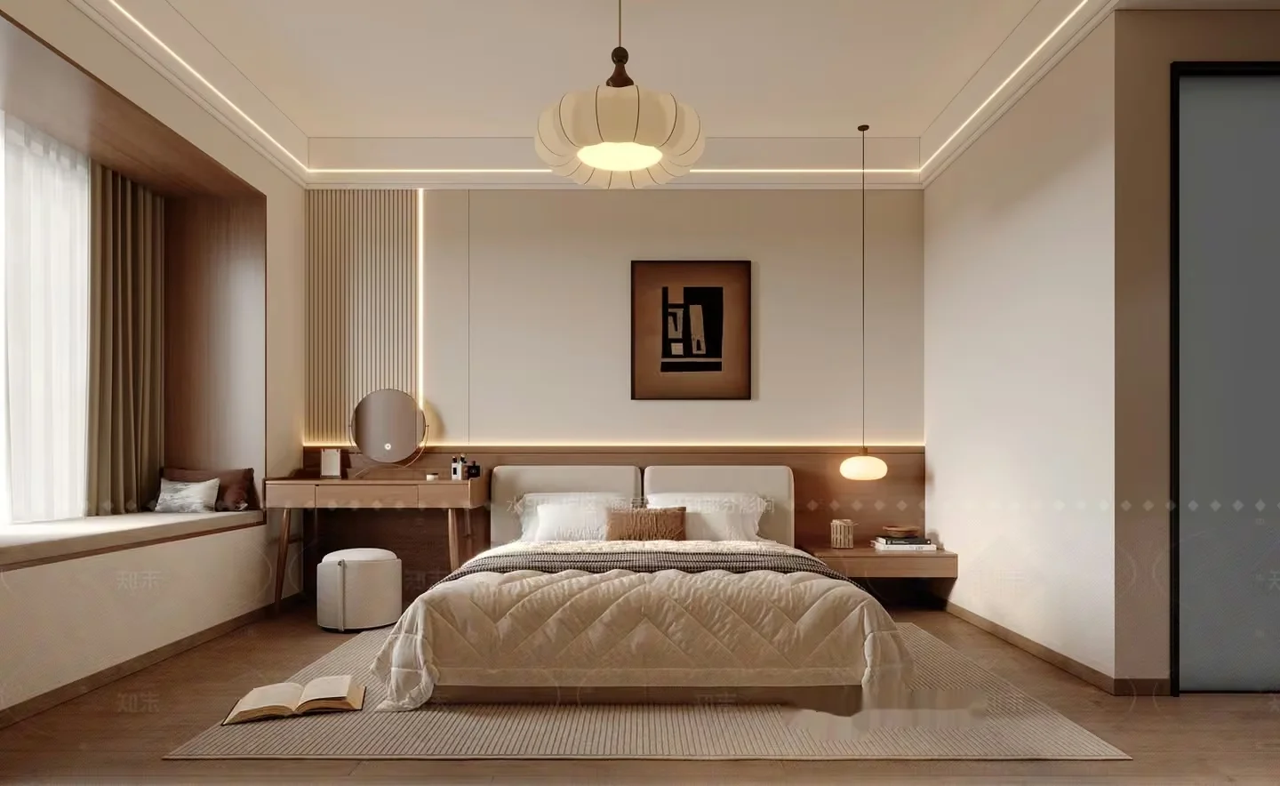 Cozy Bedroom 3D Model – 9100 – VRAY Render