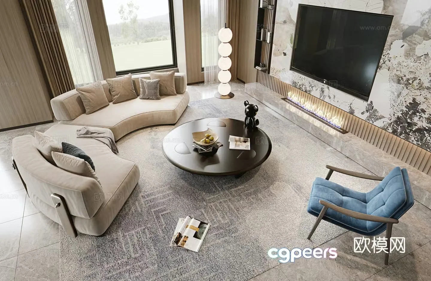 Modern sectional sofa 3d model