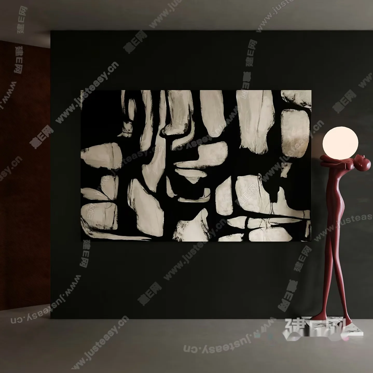 Modern Art Piece 3D Model – 7293 – VRAY Render