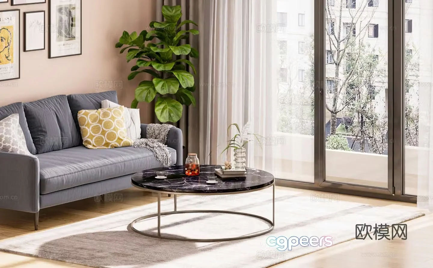 Modern living room sofa 3d model