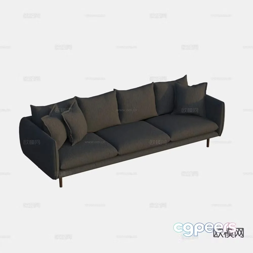 Modern three-person sofa leisure sofa 3d model