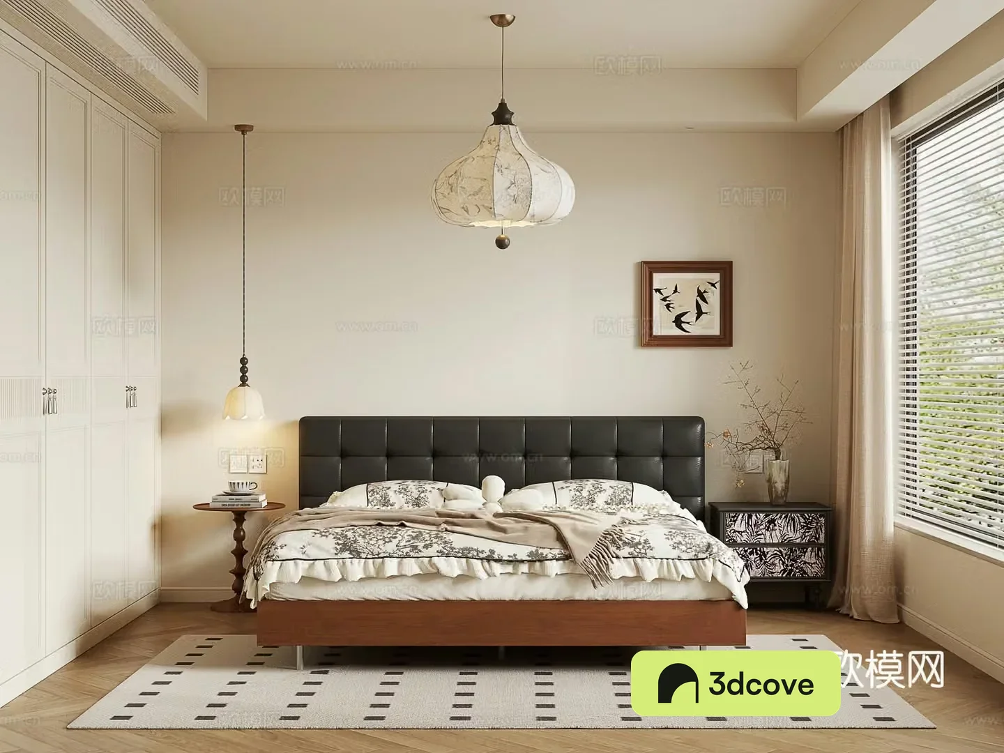 Middle-aged bedroom 3d model
