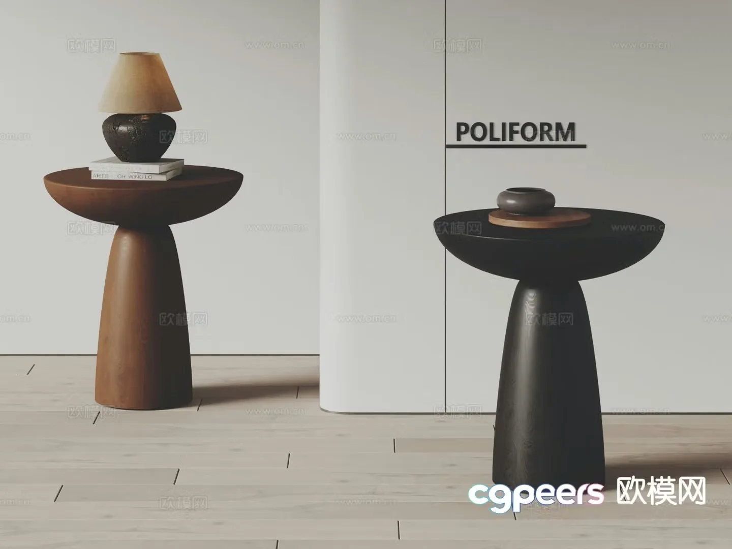 poliform modern side table 3d model