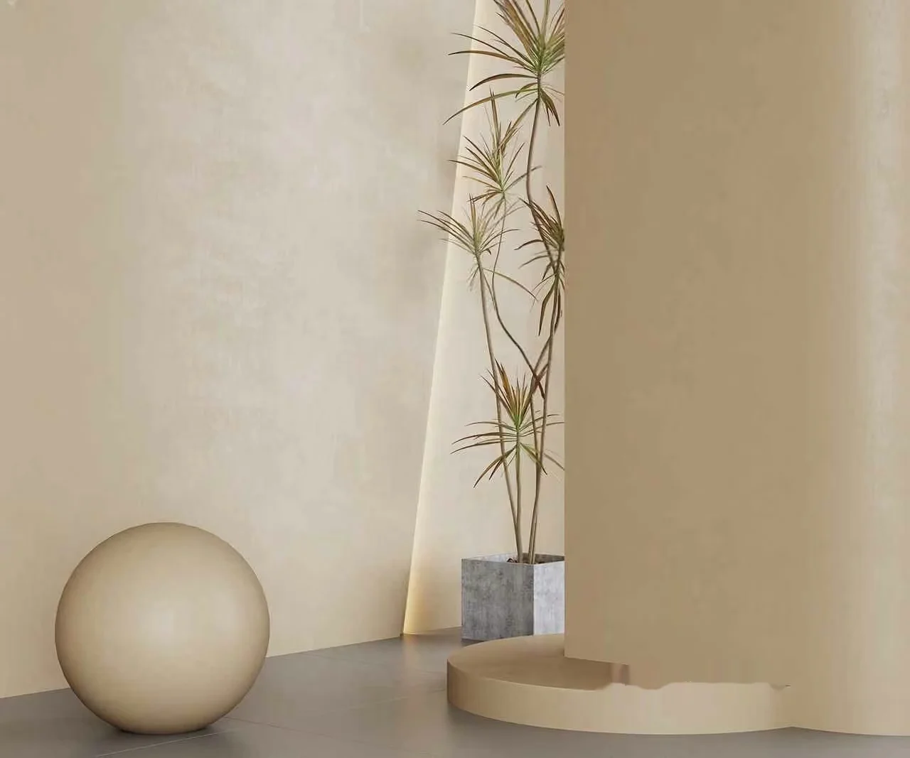 A Beige Sphere 3D Model – 12618 – CORONA Render