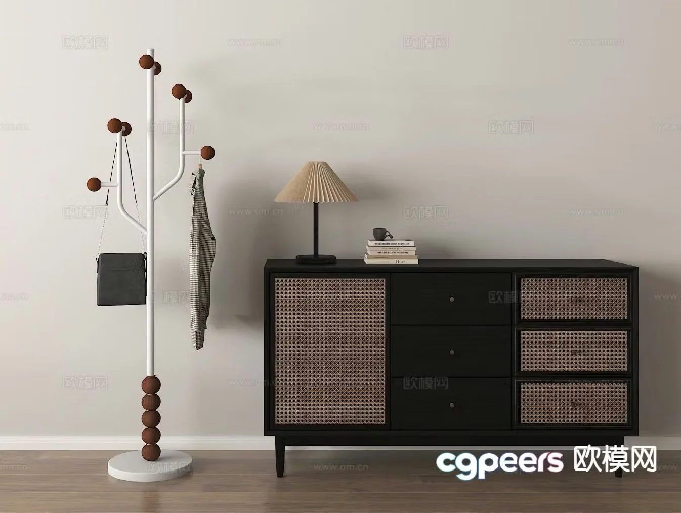 Wabi-sabi entrance cabinet 3d model