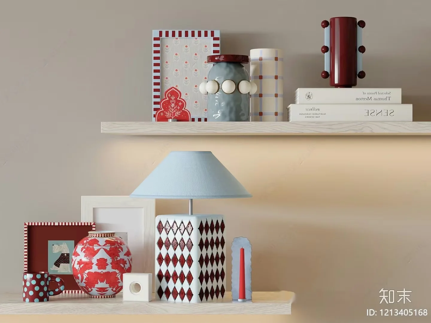Modern Decorative Shelf 3D Model – 21142 – VRAY Render