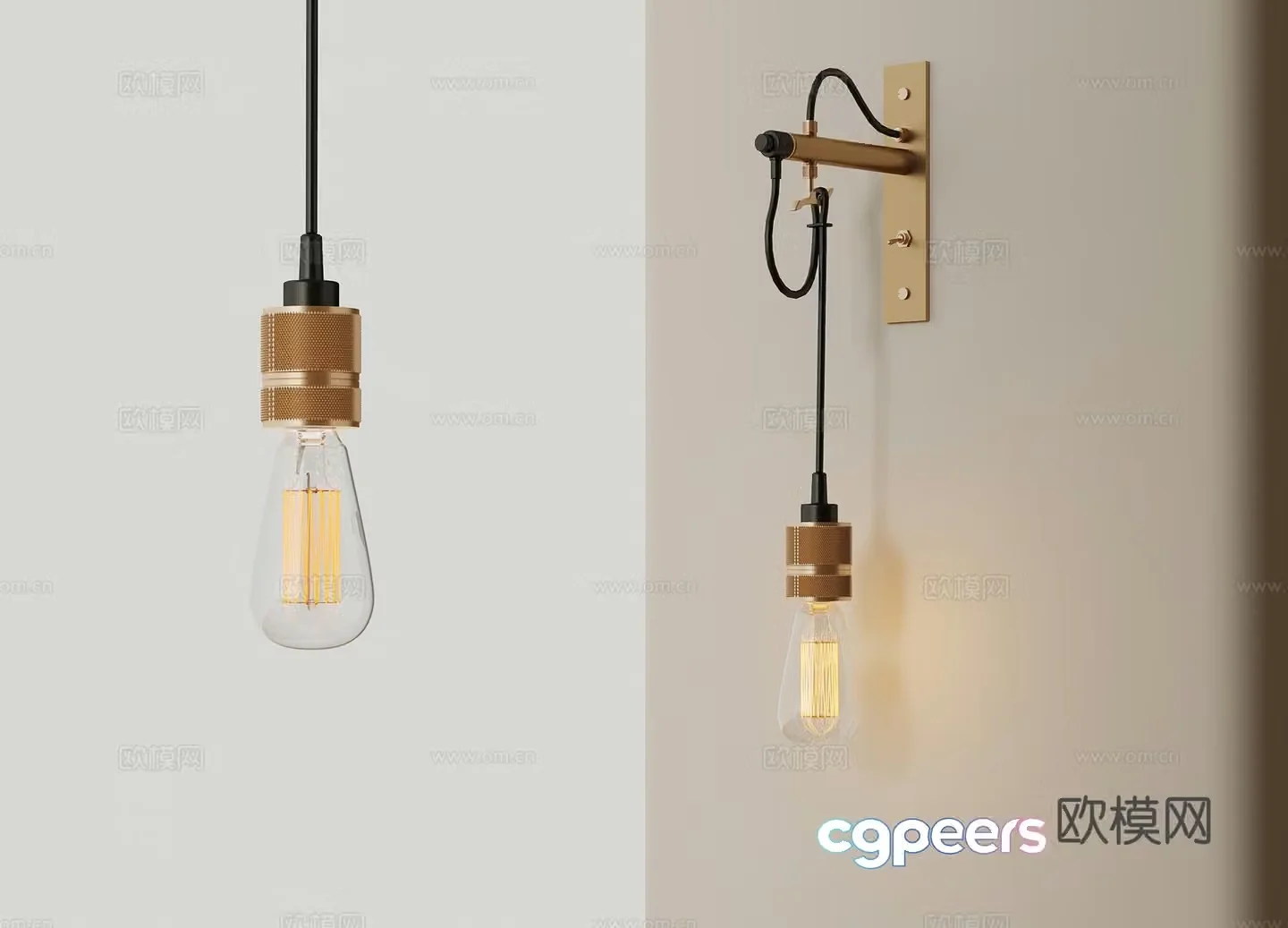 Industrial wind wall lamp chandelier 3d model