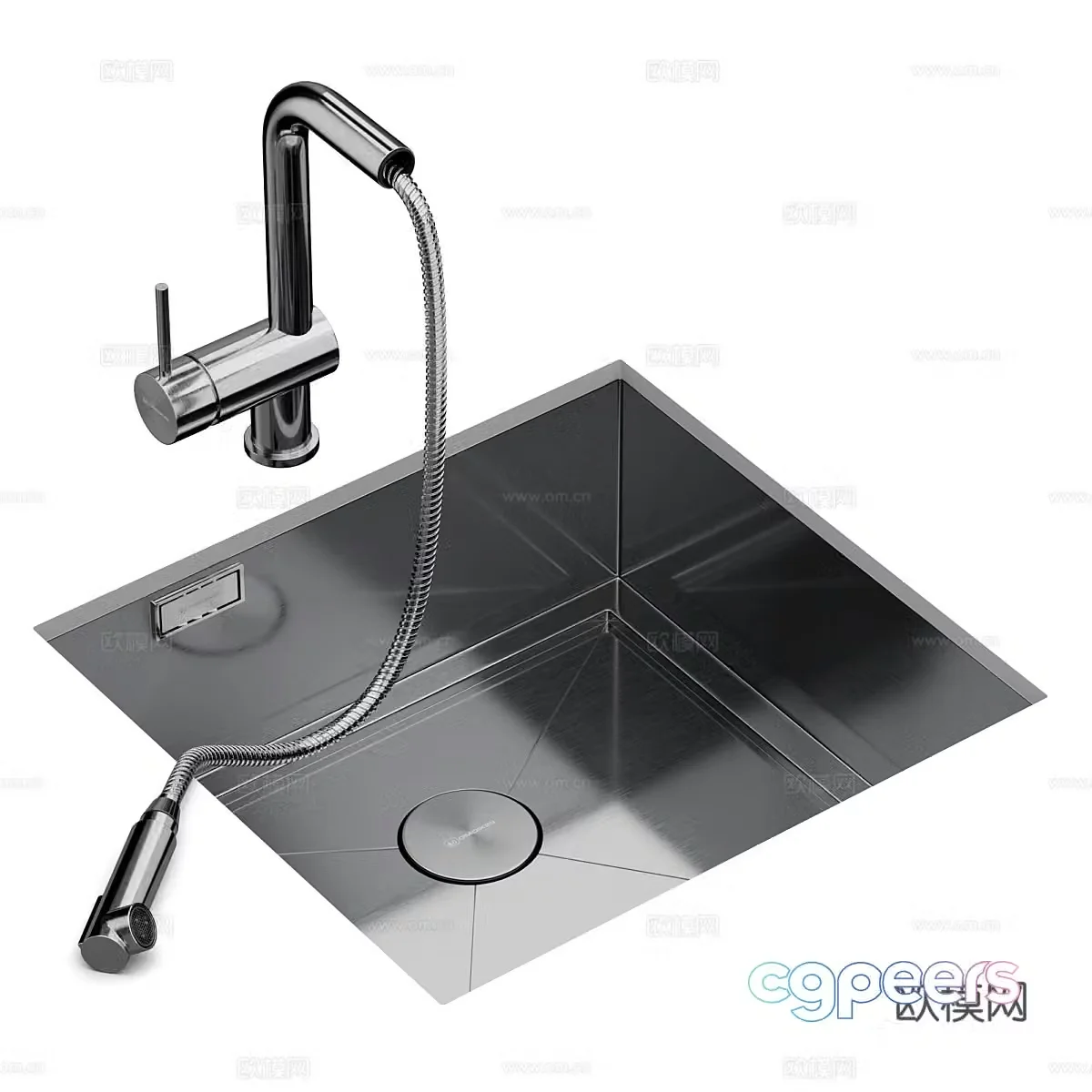 Modern Italian minimalist cabinet wash basin 3D model