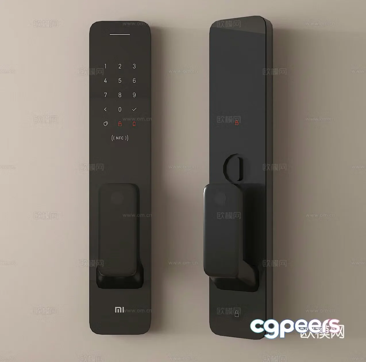 Fingerprint lock Password lock Smart lock 3D model