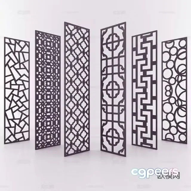 Classic European-style screen partition 3D model