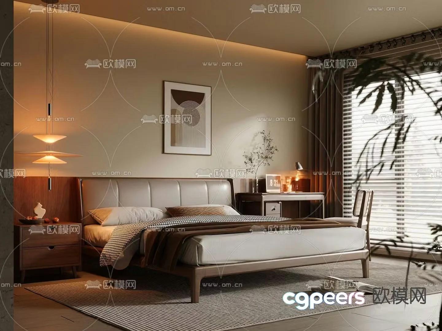 Middle style bedroom master room 3d model