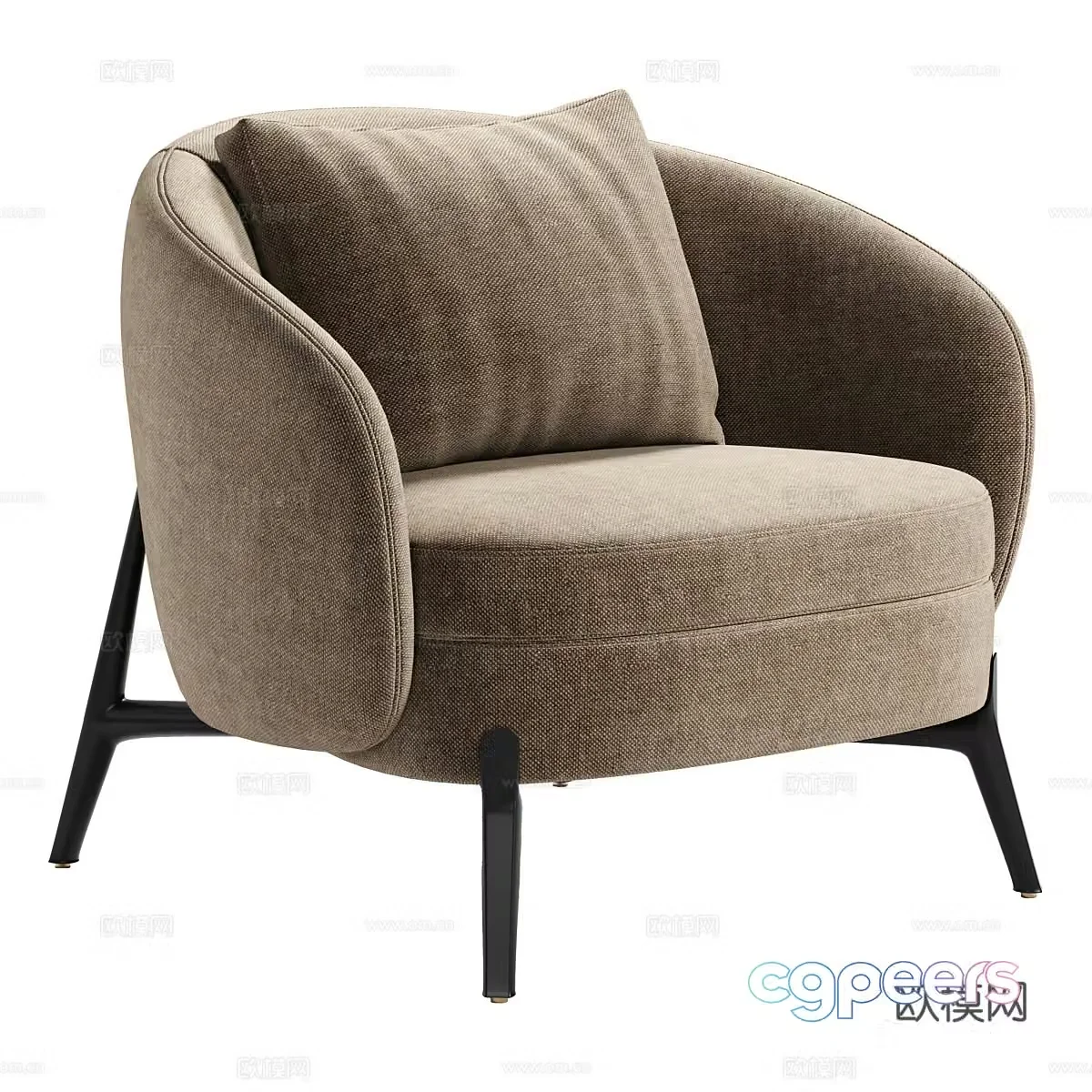 Single sofa armrest sofa 3d model