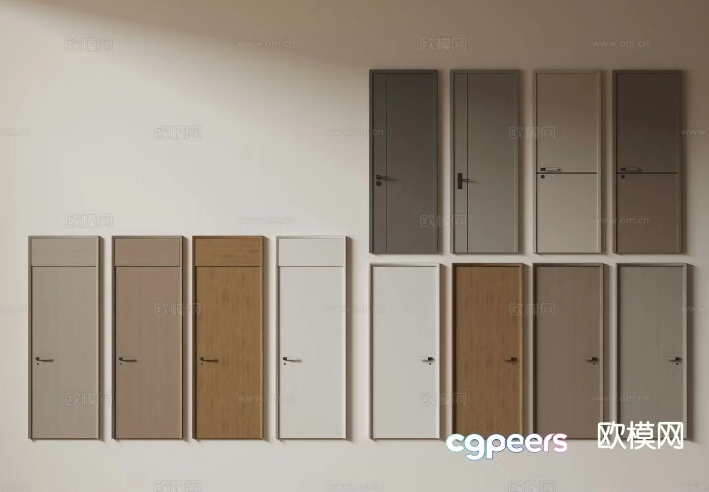 Modern single door room door bedroom door flat door flat door 3d model