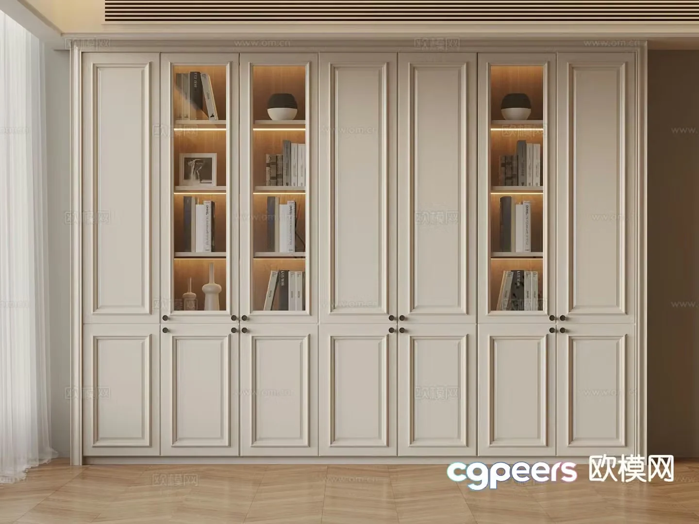 Simple European bookcase 3D model