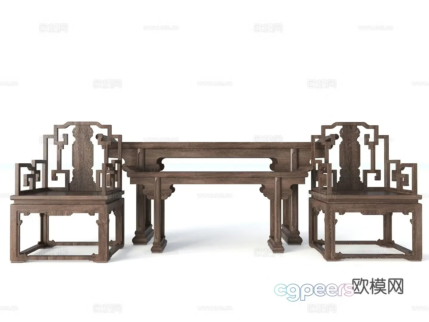 Chinese style chair Taishi chair 3D model