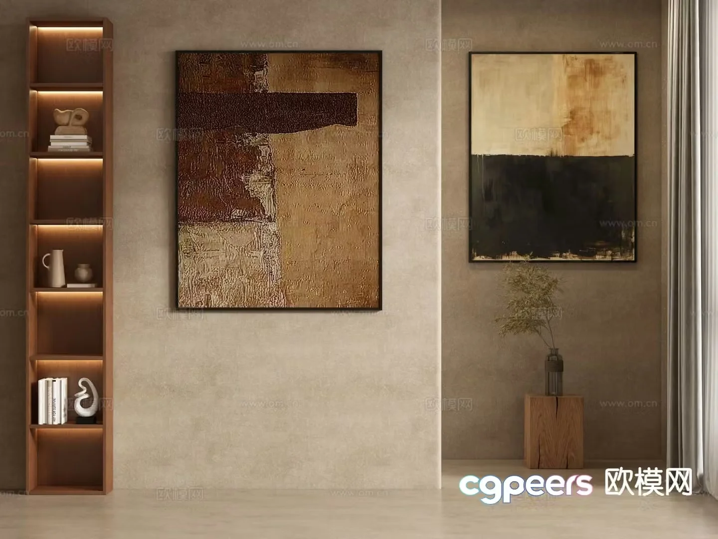 Medieval style texture painting decorative painting 3d model