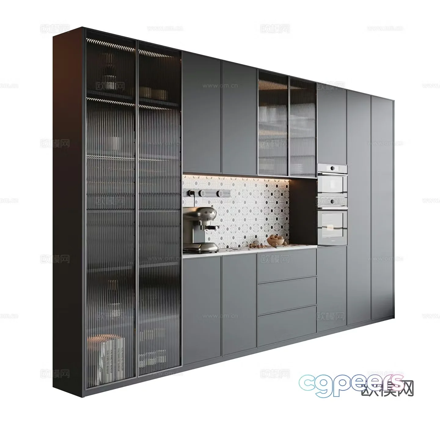 Middle style sideboard retro sideboard French sideboard dark style sideboard wine cabinet 3D model