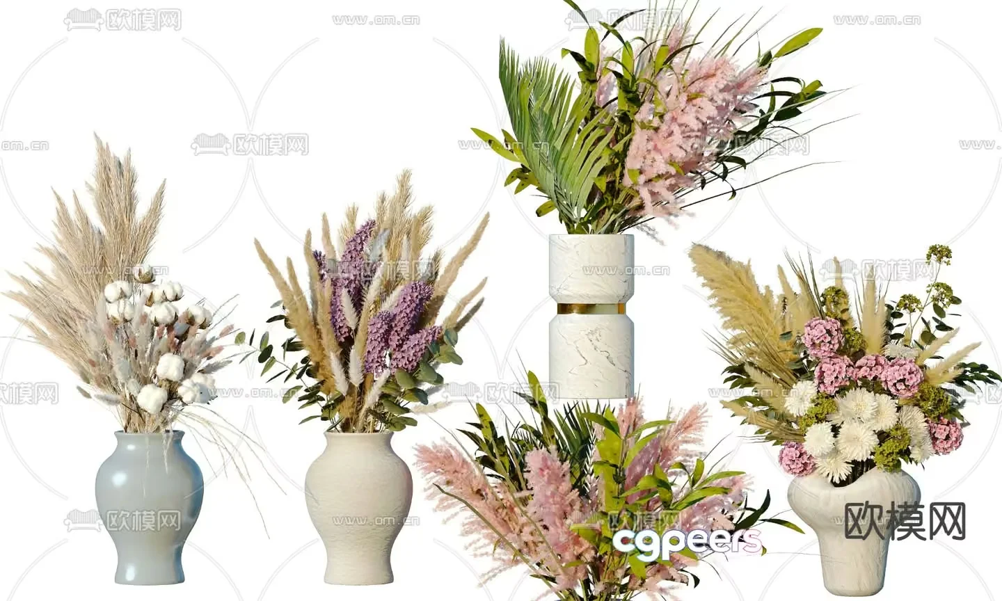 Vase With Flowers 3D Model – 11180 – VRAY Render