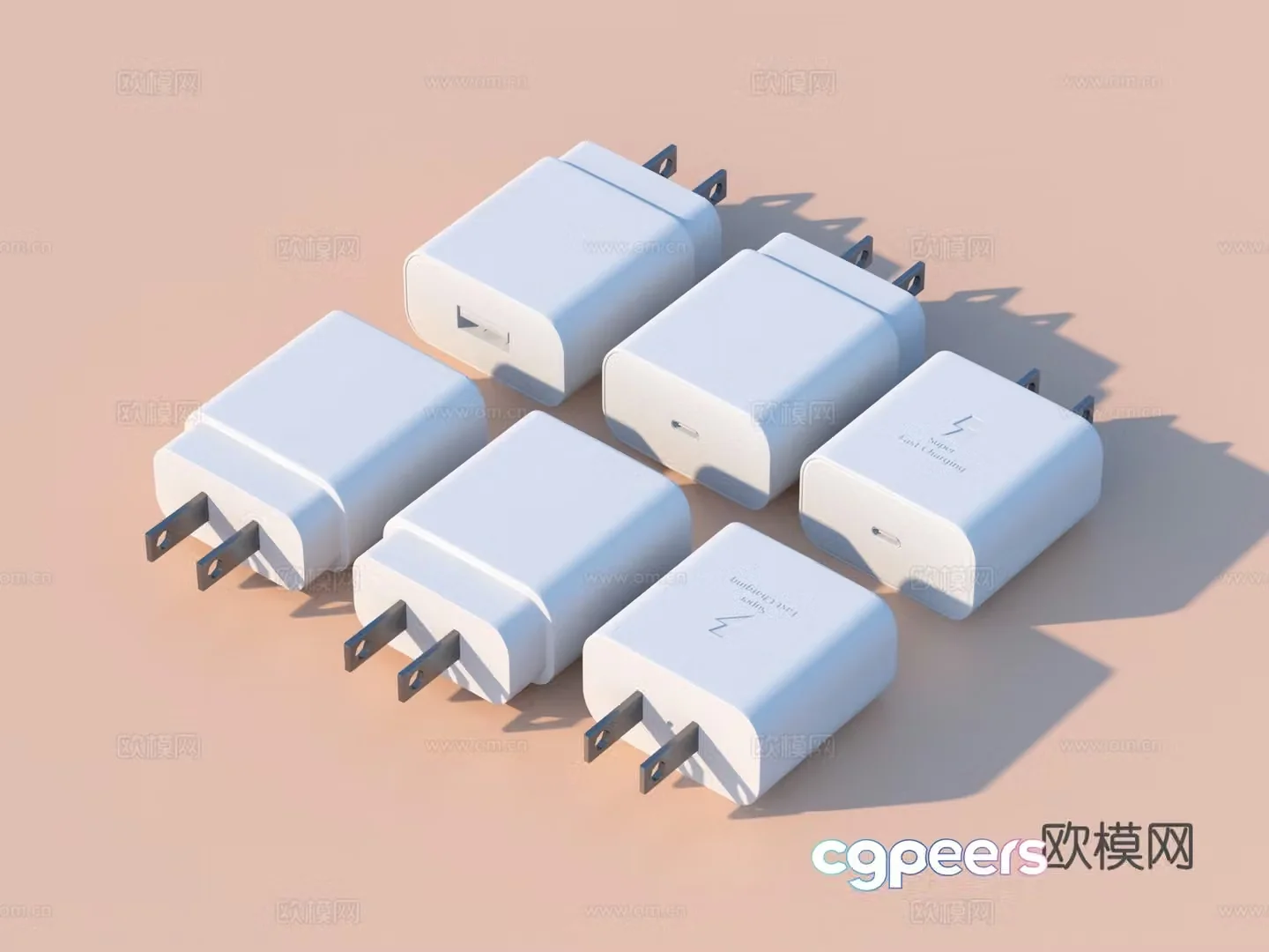 Charging head charger mobile phone charging head 3d model