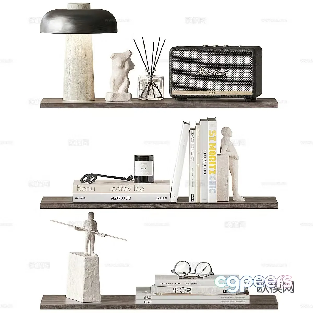 Modern jewelry ornament combination 3D model