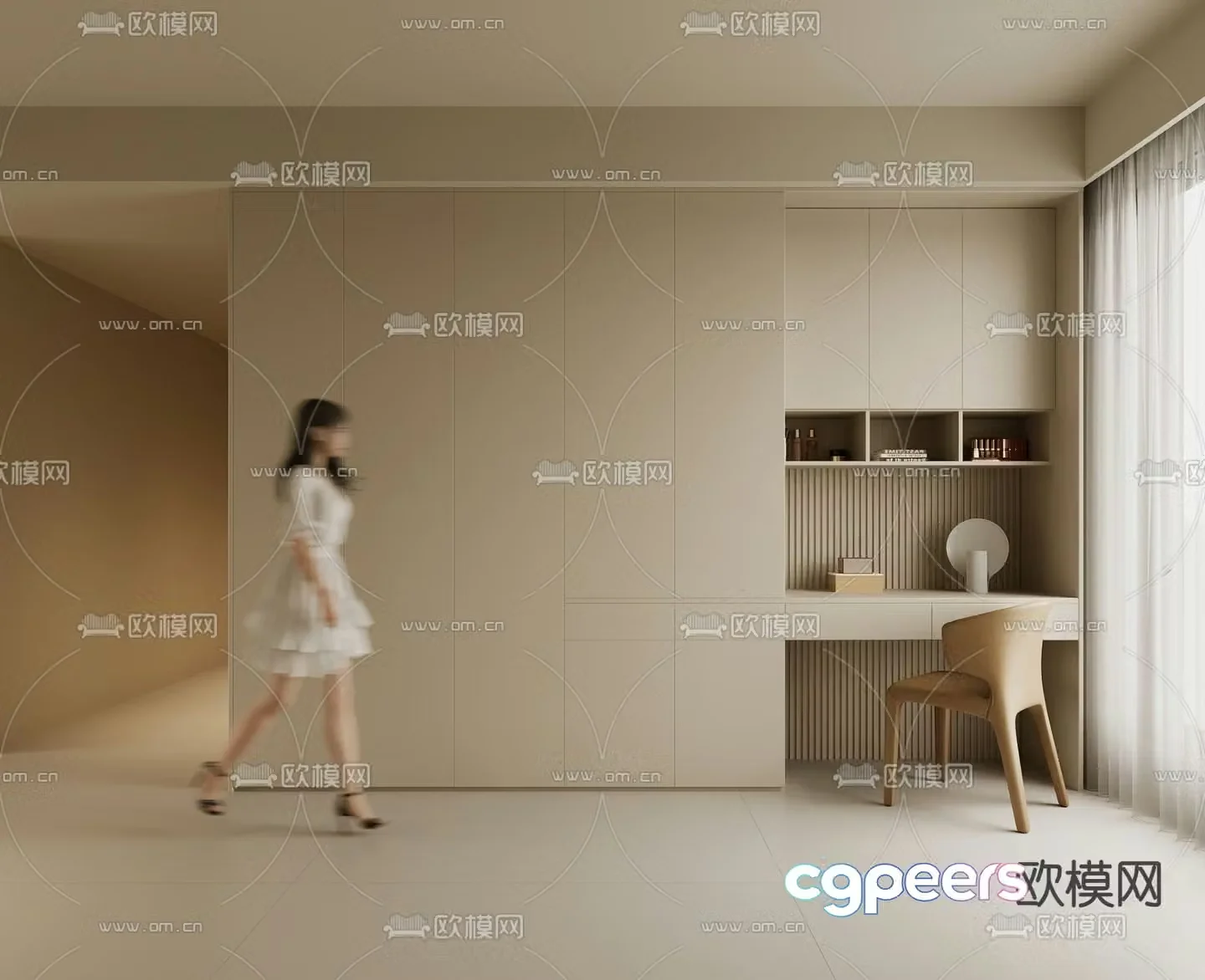 modern wardrobe wardrobe 3d model