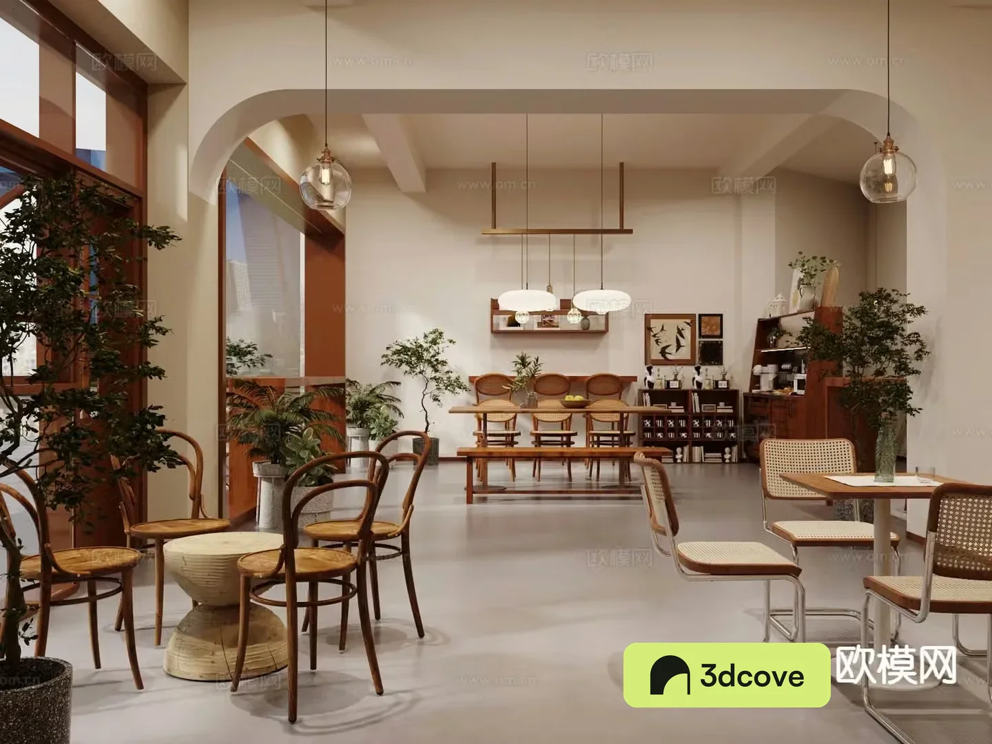 Middle style coffee shop 3d model