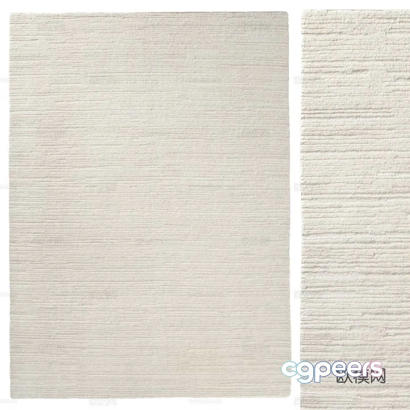 Modern Creamy Dara Wool Carpet 3D Model