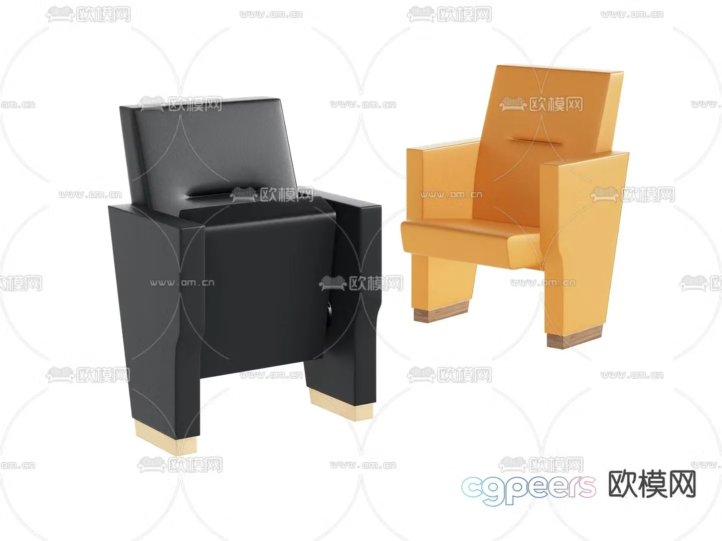 Cinema chair Public chair Folding chair 3d model