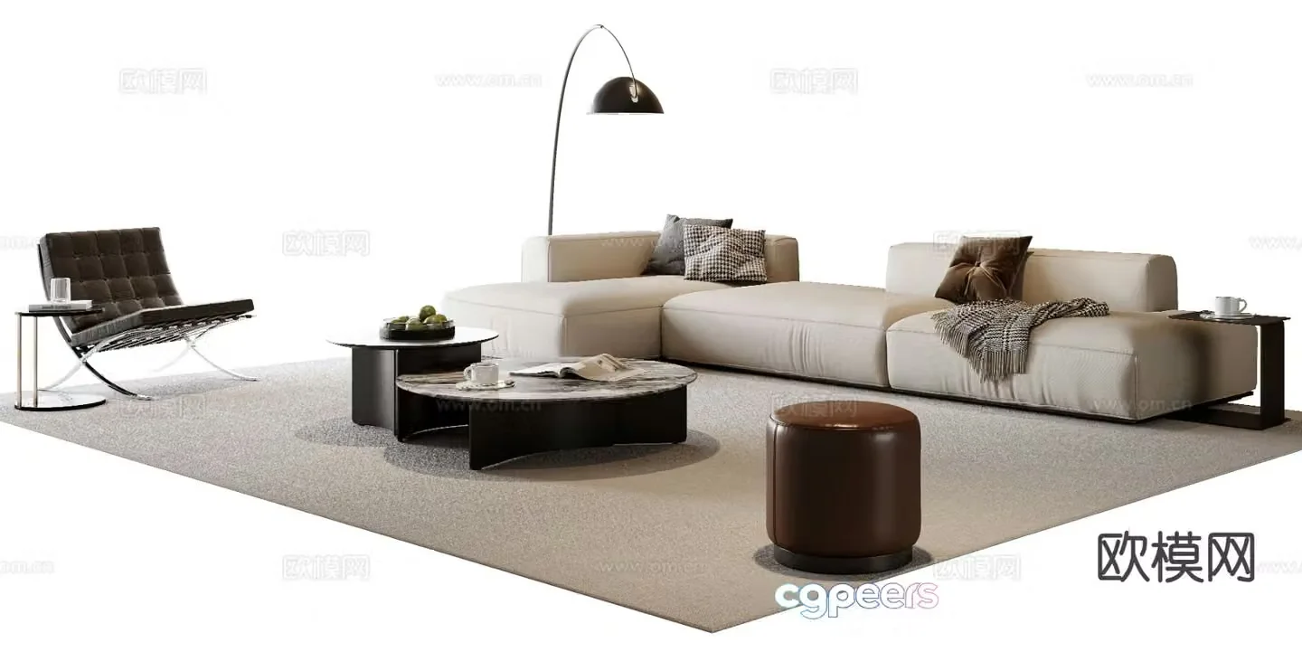 Modern modular sofa corner sofa 3d model