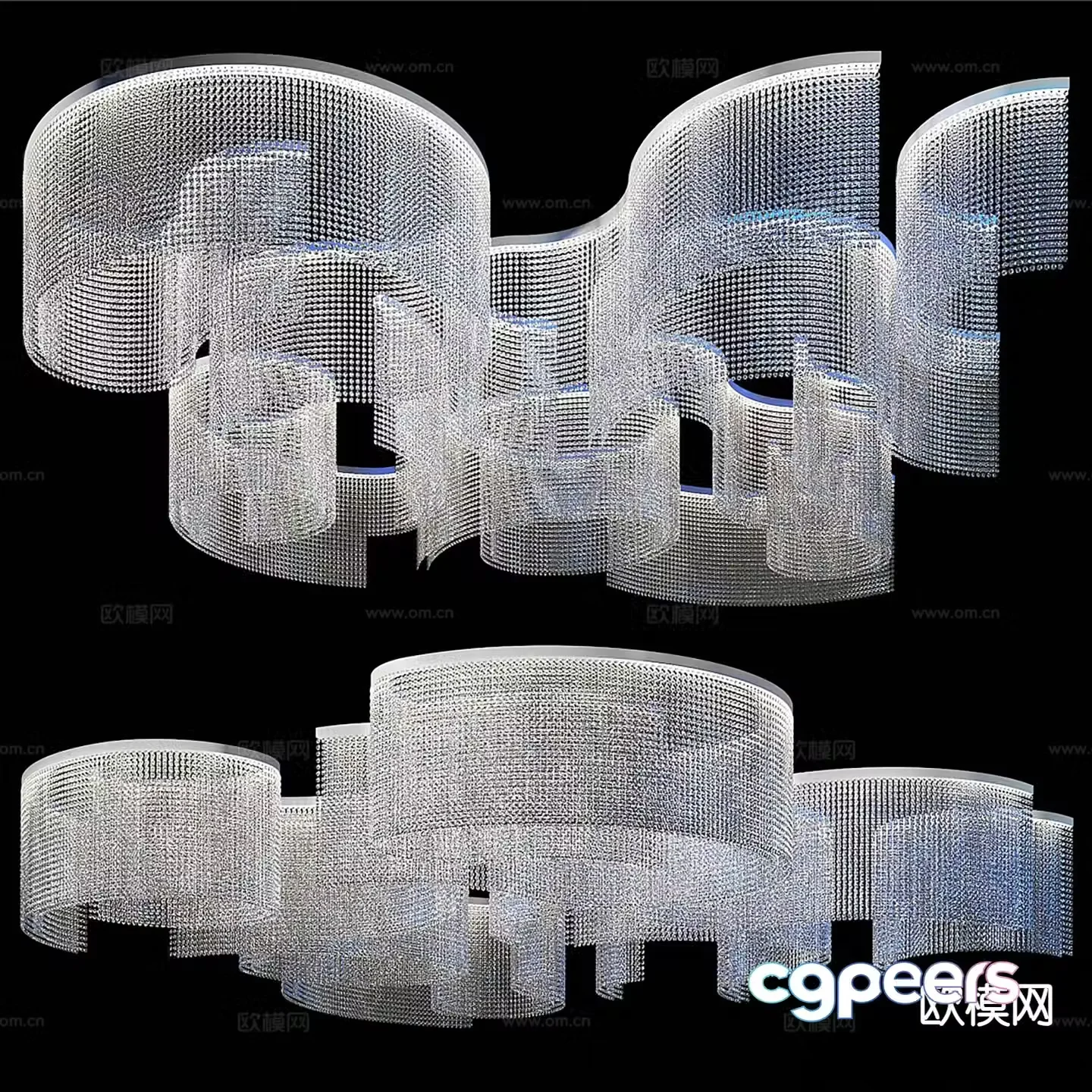 Modern crystal chandeliers lobby chandeliers 3d model