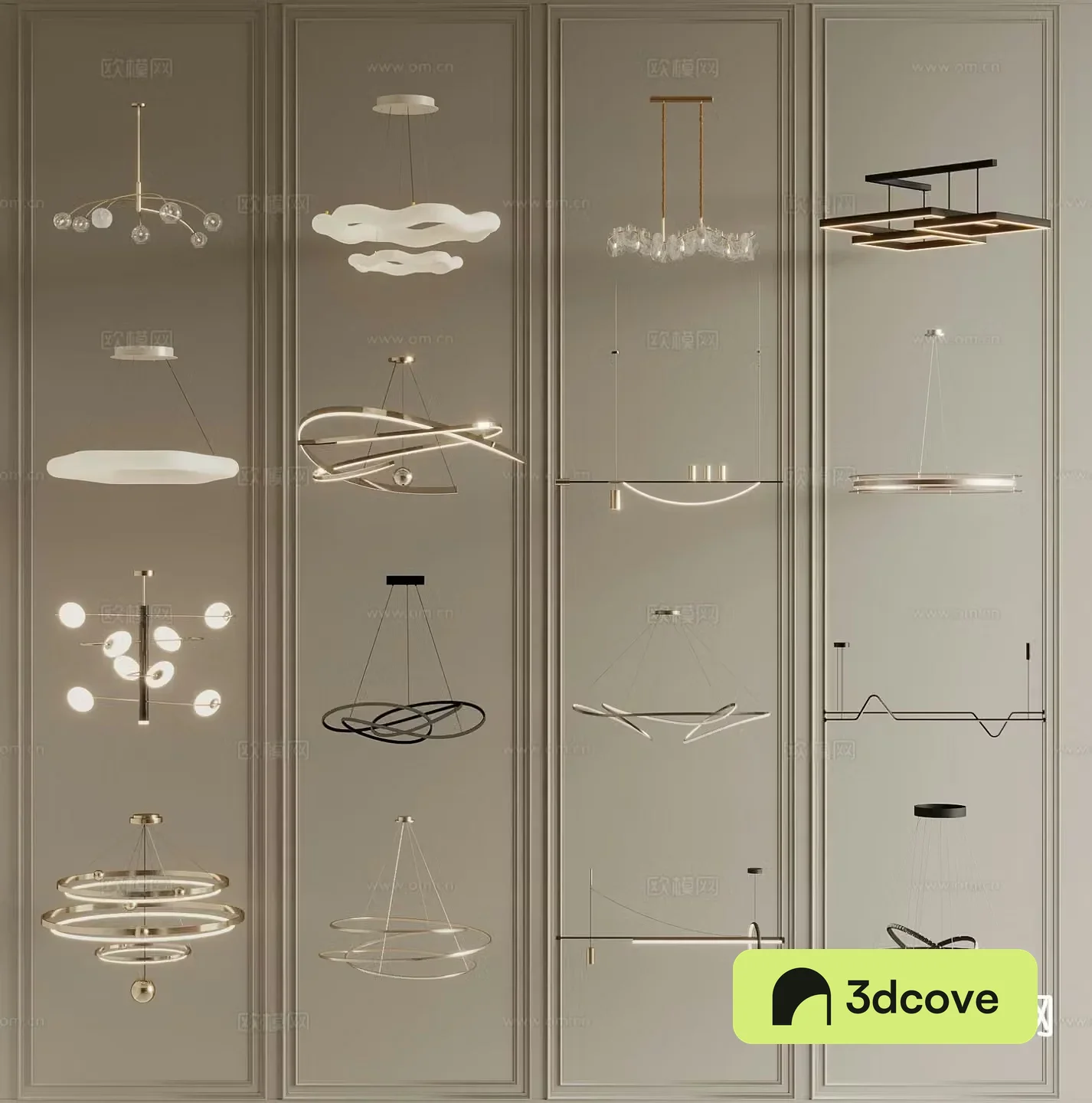 Light luxury chandelier straight chandelier dining room lamp