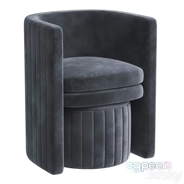 3ds Max Free – Ammillion Barrel Chair and Ottoman