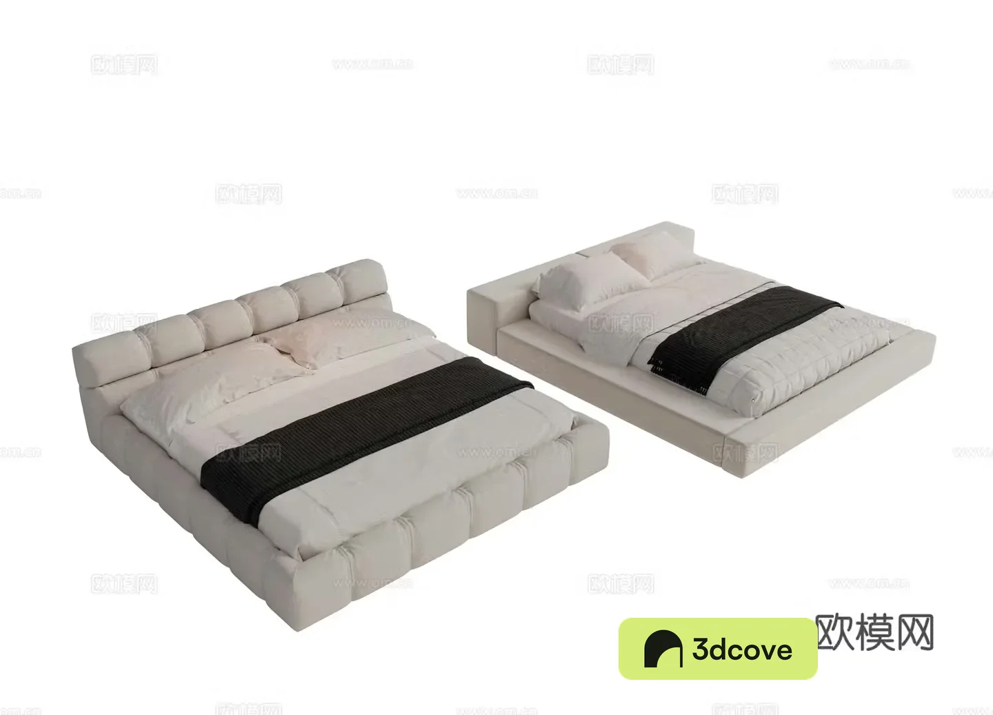 Modern fabric double bed master bedroom bed minimalist bedroom bed Minotti modern double bed