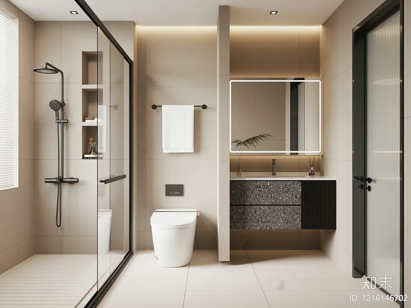 Modern Bathroom Setup 3D Model – 18430 – VRAY Render