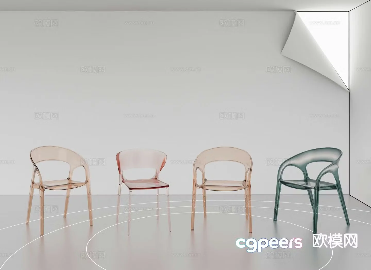 Acrylic chair leisure chair 3d model