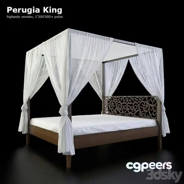 3ds Max Free – Canopy bed Perugia King