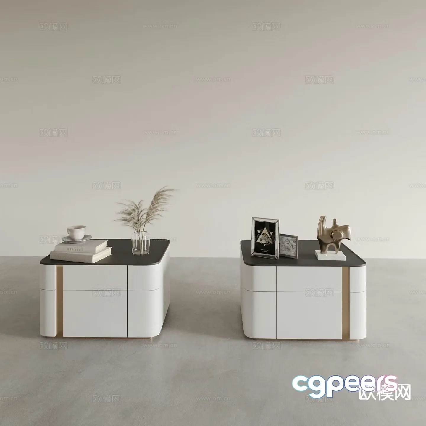Bedside table standing cabinet cabinet low cabinet 3D model