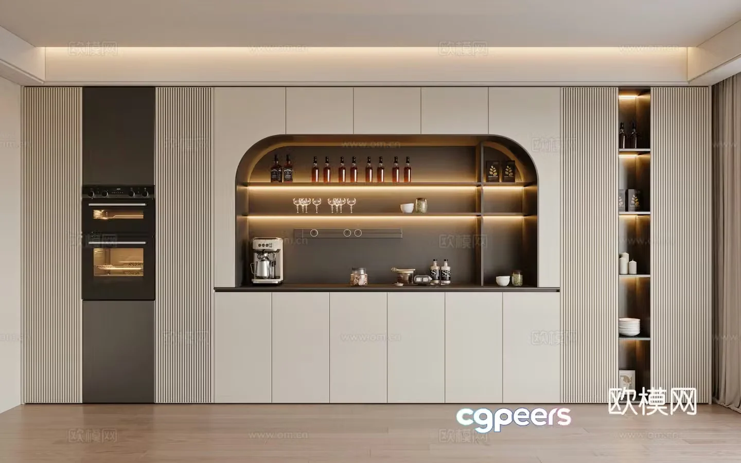 Modern wine cabinet sideboard 3D model