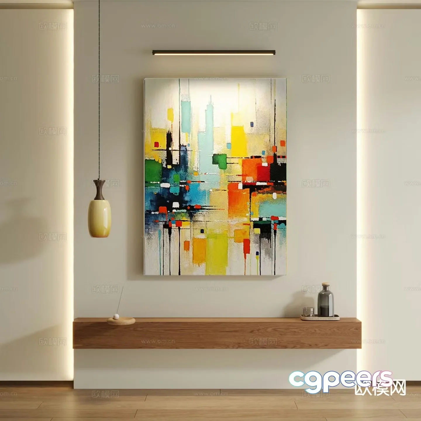 Medieval style decorative painting oil painting 3d model