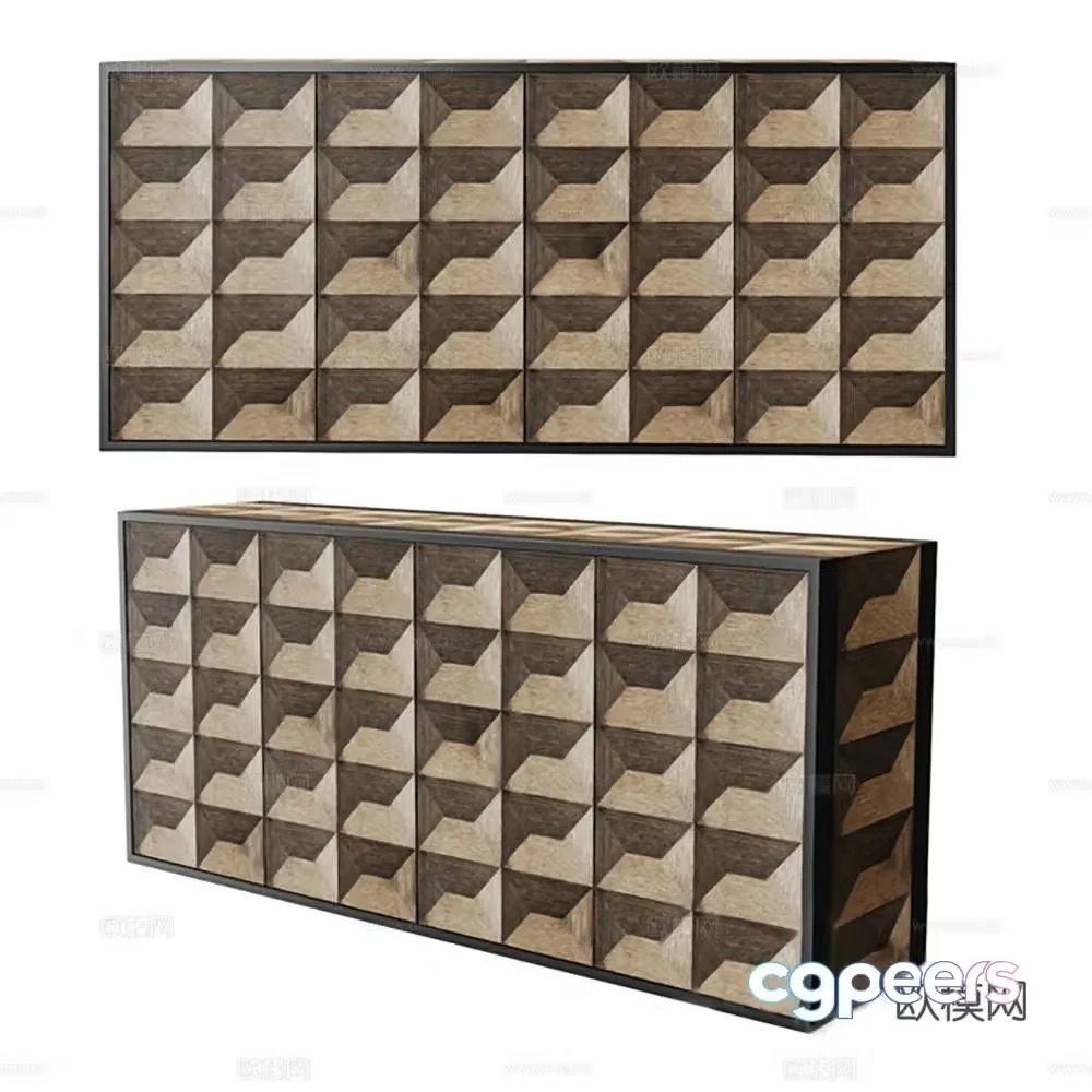 Modern low cabinet finished cabinet entrance cabinet 3D model
