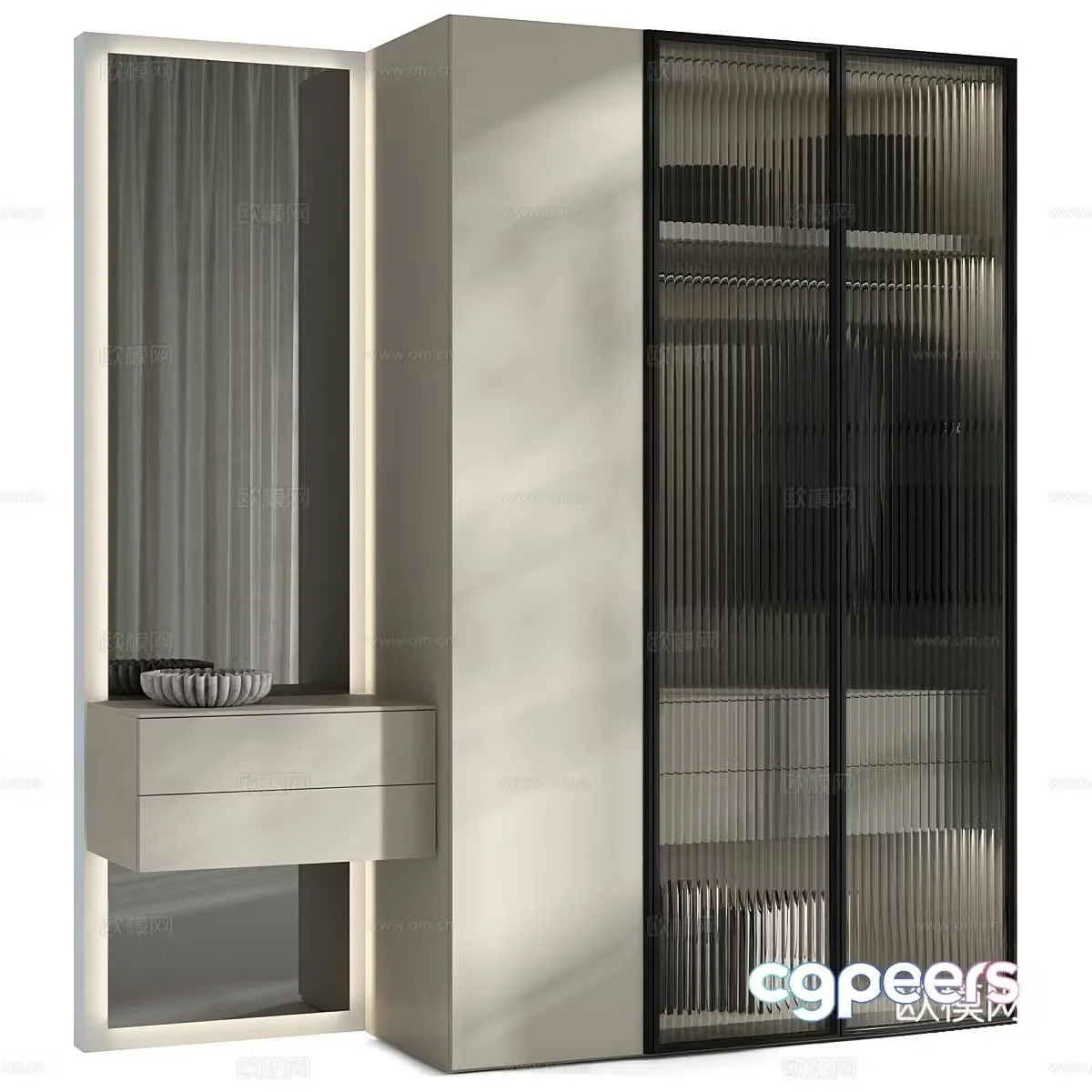 Modern minimalist wardrobe 3d model