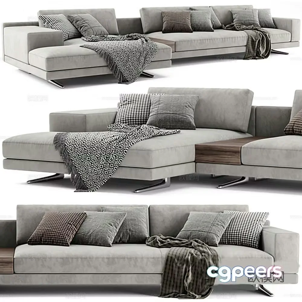 Multi-person sofa corner sofa 3d model